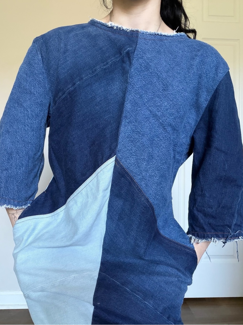 Acne Studios Denim Patchwork Mini Dress Small - Picture 4 of 8